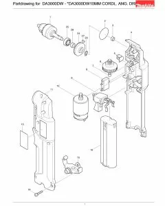 Buy A Makita DA3000DW  Spare part or Replacement part for Your Angle Drill and Fix Your Machine Today