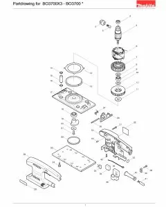 Buy A Makita BO3700X3  Spare part or Replacement part for Your Sander and Fix Your Machine Today