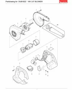 Buy A Makita DUB182  Spare part or Replacement part for Your Blower and Fix Your Machine Today