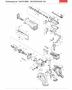 Buy A Makita DJR181RME  Spare part or Replacement part for Your Sabre Saw and Fix Your Machine Today