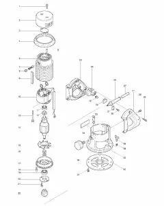 Makita 3601B Spare Parts List