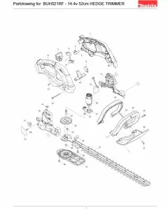 Buy A Makita BUH521RF  Spare part or Replacement part for Your Hedgetrimmer and Fix Your Machine Today