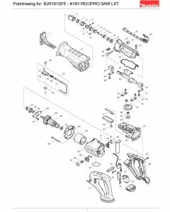 Buy A Makita BJR181SFE  Spare part or Replacement part for Your Sabre Saw and Fix Your Machine Today