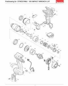 Buy A Makita DTW251RMJ  Spare part or Replacement part for Your Impact Wrench and Fix Your Machine Today