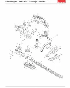 Buy A Makita DUH523RM  Spare part or Replacement part for Your Hedgetrimmer and Fix Your Machine Today