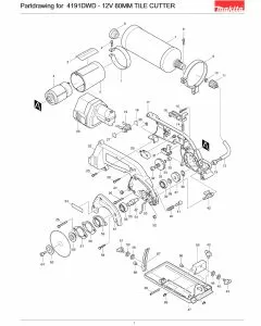 Buy A Makita 4191DWD  Spare part or Replacement part for Your Tile Cutter and Fix Your Machine Today