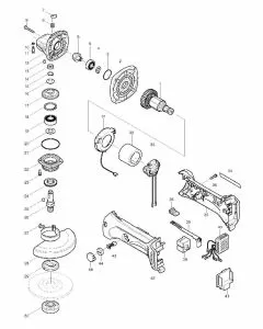 Makita BGA450 Spare Parts List