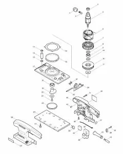 Makita BO3700 Spare Parts List