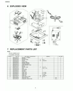 Panasonic EY0L80 Spare Parts List