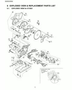 Panasonic EY3551 Spare Parts List