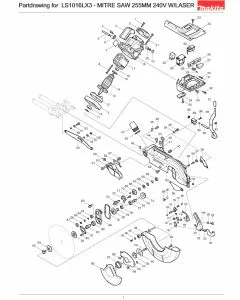 Buy A Makita LS1016LX3  Spare part or Replacement part for Your Mitre Saw and Fix Your Machine Today