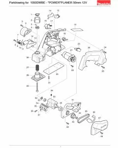 Buy A Makita 1050DWBE  Spare part or Replacement part for Your Planer and Fix Your Machine Today