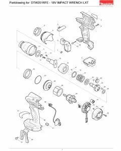 Buy A Makita DTW251  Spare part or Replacement part for Your Wrench and Fix Your Machine Today