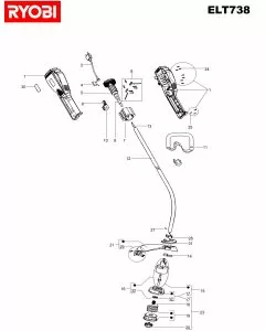 Ryobi ELT738 Spare Parts List