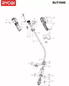 Ryobi ELT1040 Type: 1 Spare Parts List