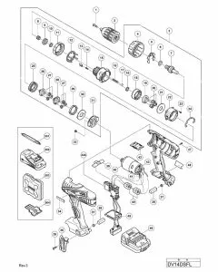 Buy A Hitachi DV14DSFL Spare part or Replacement part for Your CORDLESS IMPACT DRIVER DRILL and Fix Your Machine Today