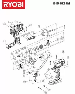 Ryobi BID1821M Spare Parts List