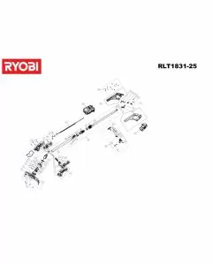 Ryobi RLT183125 Spare Parts List Serial No: 4000444402