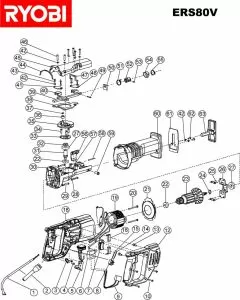 Ryobi ERS80V Spare Parts List Type: 5133000114