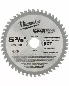 Milwaukee 135mm x 20mm x 50T Metal Circular Saw Blade 48404075