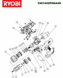 Ryobi CHI1442PHGA40 ADJUSTING BUTTON Item discontinued (5131029528) Spare Part Serial No: 5133001188