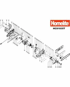 Homelite HCS1835T Spare Parts List Type: 5134000031 Exploded Parts Diagram