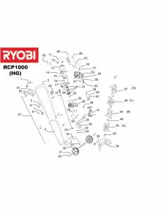 Ryobi RCP1000 Spare Parts List Serial No: 5133001237