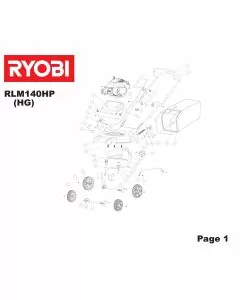 Ryobi RLM140HP Type No: 5133001727 Spare Part List