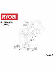 Ryobi RLM140SPHG Type No: 5133001728 Spare Part List