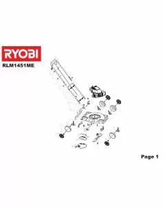 Ryobi RLM1451ME Type No: 5133001702 Spare Part List