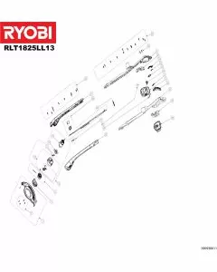 Ryobi RLT1825LL1318V Spare Parts List Type: 5133002168 Exploded Parts Diagram