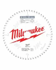 Milwaukee 216mm x 30mm 60T Wood Cutting Circular Saw Blade 4932471317