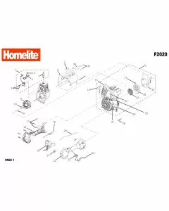 Homelite F2020 Spare Parts List Type: 1000083902