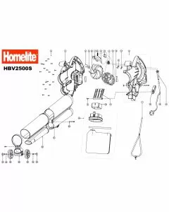 Homelite HBV2500S Spare Parts List Type: 5134000030