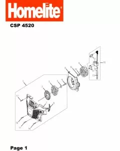 Homelite CSP4520 Spare Parts List Type: 1000014870