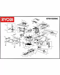 Ryobi ETS1525SC Spare Parts List Type: 5133000120