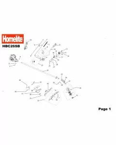 Homelite HBC26SB Spare Parts List Type: 5134000003