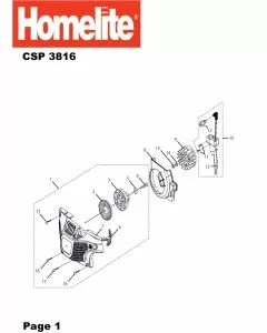 Homelite CSP3816 Spare Parts List Type: 1000014868