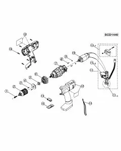 Ryobi BCD1440 Spare Parts List Type: 1000018293