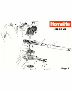 Homelite HBL26YB Spare Parts List Type: 5134000032