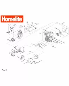 Homelite F3045 Spare Parts List Type: 1000087521