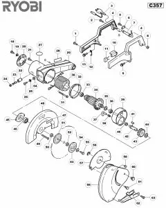 Buy A Ryobi C357  Spare part or Replacement part for Your Cutting Saw and Fix Your Machine Today