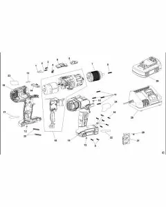 Stanley FMC620 Spare Parts List Type H1 Exploded Parts Diagram