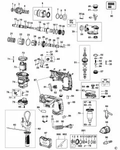 Stanley FME1250 Spare Parts List Type 1 Exploded Parts Diagram