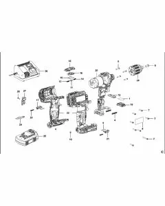 Stanley FMC600 Spare Parts List Type 1 Exploded Parts Diagram