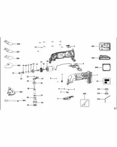 Stanley FMC710 Spare Parts List Type 1 Exploded Parts Diagram