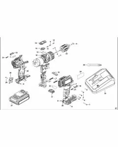 Stanley FMC625 Spare Parts List Type 1 Exploded Parts Diagram