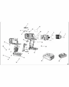 Stanley FMC601 Spare Parts List Type 1 Exploded Parts Diagram