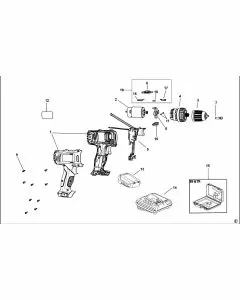 Stanley SCD12S2 Spare Parts List Type 1 Exploded Parts Diagram