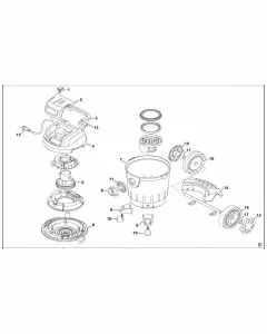 Stanley SXVC20PE Spare Parts List Type 1 Exploded Parts Diagram